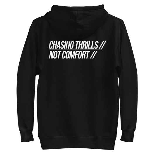 "Chasing Thrills" Core Hoodie - Black